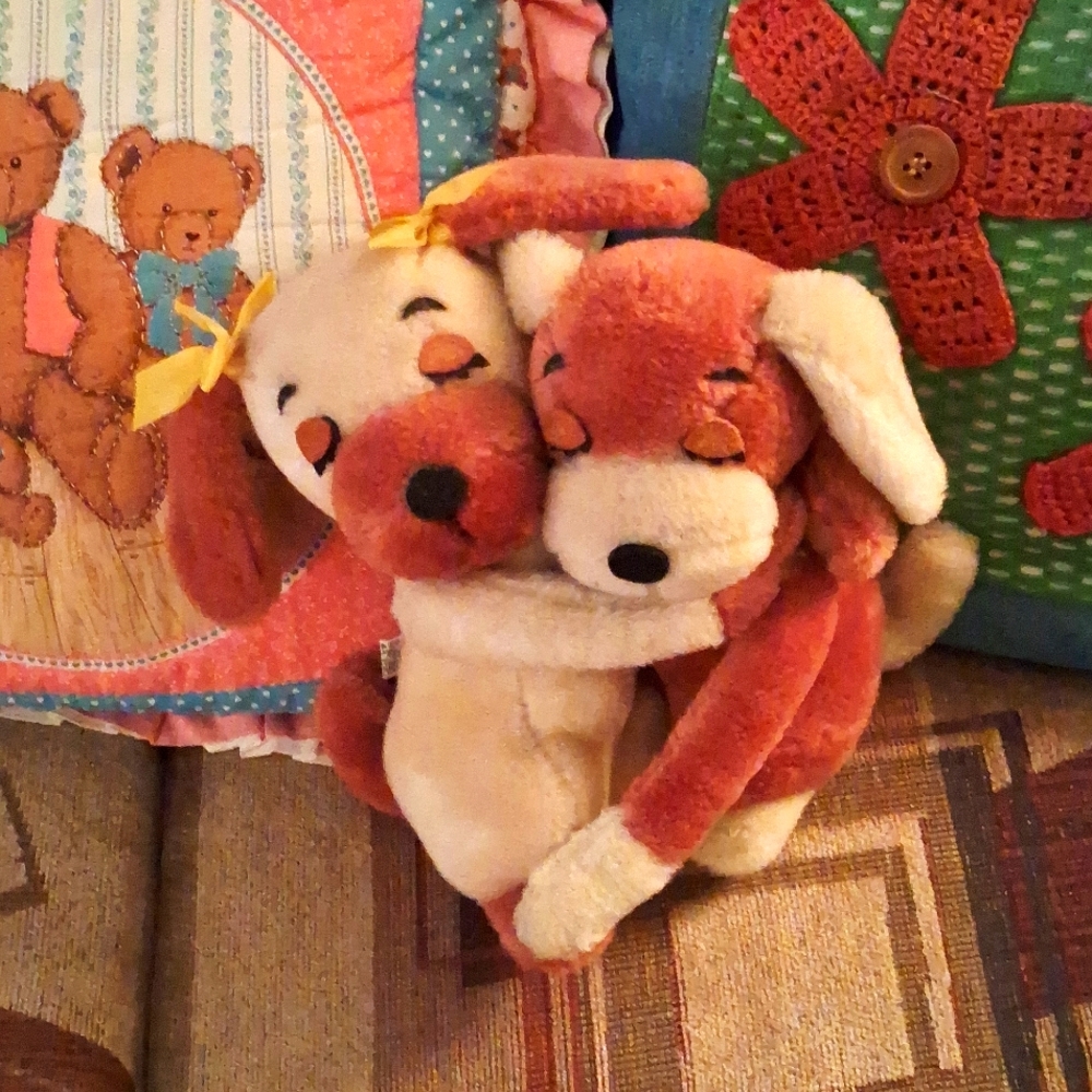 Vintage,But Still Clean,Two, Adorable, Hugging Puppies 🐶